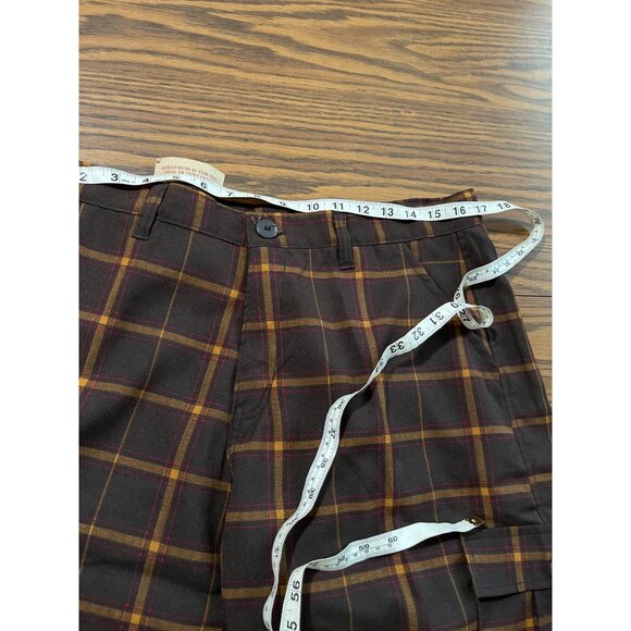 Converse Allstar brown plaid zip and button front walking shorts size 34 - Picture 5 of 7